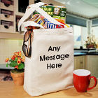 Block Message  Personalized Canvas Tote Bag